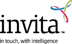 a blue and pink logo